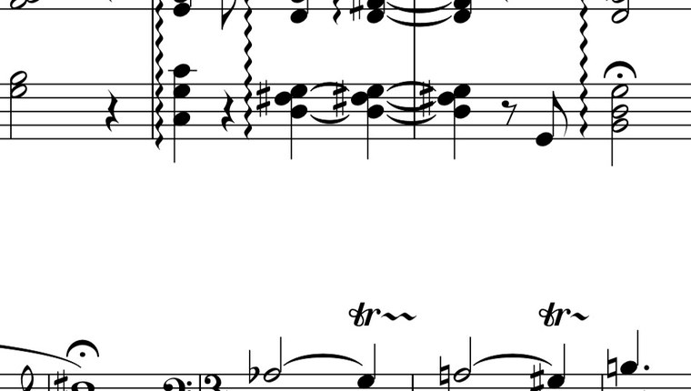Score fragment showing harmony and resonance